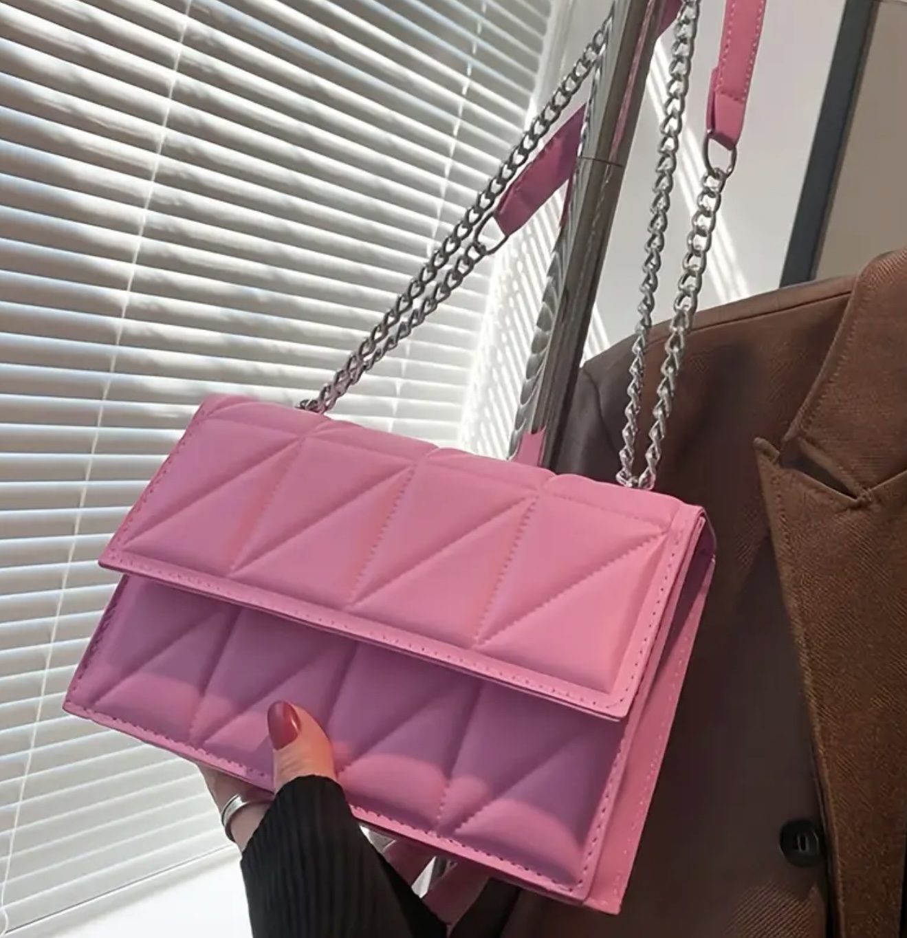 کیف دوشی فشن با دوخت لوزی