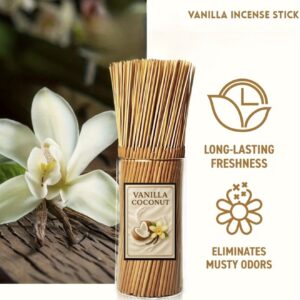 ست ۱۲۶ عدد عود دست‌ساز با رایحه نارگیل مناسب یوگا، مدیتیشن و آرامش