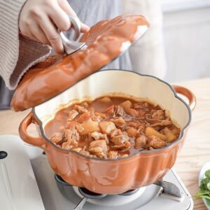 قابلمه پخت و پز لعابی به شکل کدو تنبل