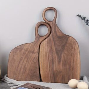 ست ۲ عددی تخته برش آشپزخانه باکیفیت و دست‌ساز، ساخته‌شده از چوب ایمن برای مواد غذایی