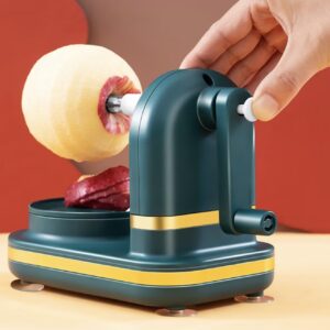 پوست‌کن دستی میوه از استیل ضدزنگ و پلاستیک، مناسب سیب، سیب‌زمینی و سایر میوه‌ها و سبزیجات، دارای دسته ارگونومیک و تیغه قابل تنظیم