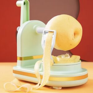 پوست‌کن دستی میوه از استیل ضدزنگ و پلاستیک، مناسب سیب، سیب‌زمینی و سایر میوه‌ها و سبزیجات، دارای دسته ارگونومیک و تیغه قابل تنظیم