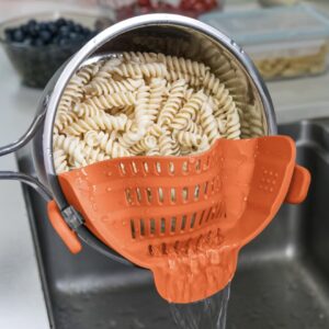 آبکش کلپسی برای قابلمه و تابه، مناسب ماکارونی، گوشت، سبزیجات و میوه‌ها