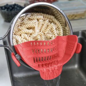 آبکش کلپسی برای قابلمه و تابه، مناسب ماکارونی، گوشت، سبزیجات و میوه‌ها