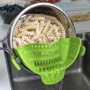 آبکش کلپسی برای قابلمه و تابه، مناسب ماکارونی، گوشت، سبزیجات و میوه‌ها