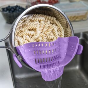 آبکش کلپسی برای قابلمه و تابه، مناسب ماکارونی، گوشت، سبزیجات و میوه‌ها