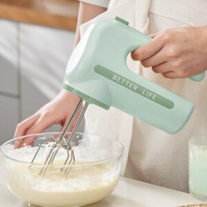 همزن دستی برقی اتوماتیک با دو رنگ (قهوه‌ای/سبز) و موتور دوگانه پرسرعت ۱۵۰۰۰ دور در دقیقه، دارای ۵ سطح سرعت برای شیرینی‌پزی، کیک و هم زدن خامه