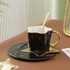 فنجان و نعلبکی قهوه طرح ستاره و ماه