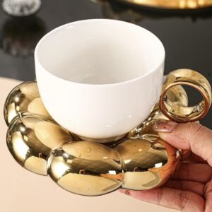 ست فنجان و نعلبکی به سبک نوردیک، ماگ سرامیکی طرح آفتابگردان