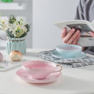 ست فنجان و نعلبکی با لبه طلایی