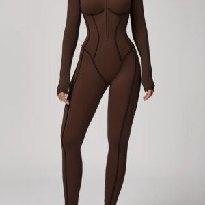 سرهمی(جامپ سویت)ورزشی زنانه با کشسانی بالا – نیم‌زیپ