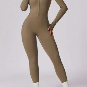 سرهمی (جامپ سویت) زنانه آستین‌بلند زیپ‌دار،با کشسانی بالا،ساخته‌شده از متریال بسیار کشسان و باکیفیت