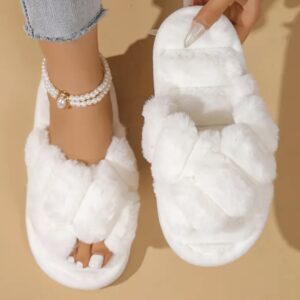 صندل زنانه با بندهای پشمی |رویه پارچه‌ای نرم با زیره EVA