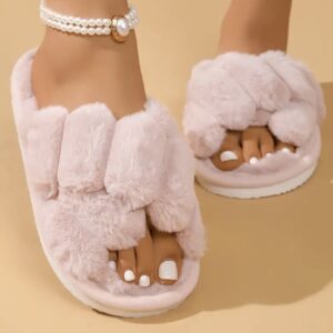 صندل زنانه با بندهای پشمی |رویه پارچه‌ای نرم با زیره EVA