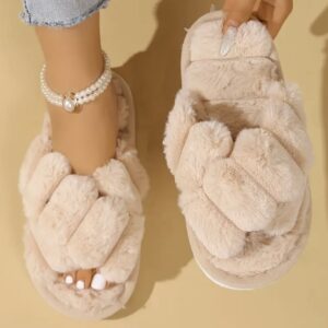 صندل زنانه با بندهای پشمی |رویه پارچه‌ای نرم با زیره EVA