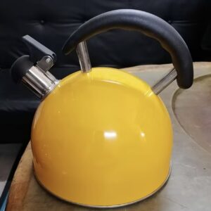 کتری سوت‌دار از استیل ضدزنگ با جوش سریع و سوت بلند، دسته مقاوم در برابر حرارت از فنولیک