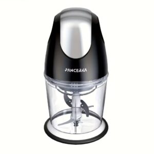 خردکن برقی سبزیجات با یک لمس | ظرفیت ۶۰۰ میلی‌لیتر، شامل غذاساز، مخلوط‌کن برقی و چرخ‌کن گوشت با ۴ تیغه استیل ضدزنگ