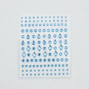 نگین‌های مصنوعی سه‌بعدی چندسایزه آبی – استیکر صورت و چشم