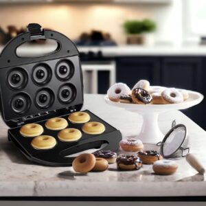 دستگاه دونات ساز با ۶ حفره، ساخته شده از استیل ضدزنگ، نچسب