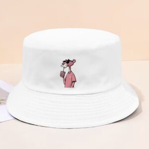 کلاه باکت (ماهیگیری) با طرح پلنگ صورتی(رنگبندی کامل)