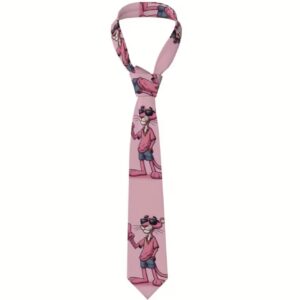 کراوات با طرح پلنگ صورتی