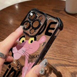 قاب موبایل با طرح پلنگ صورتی مناسب برای تمام آیفون‌ها