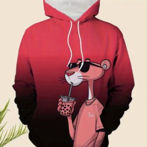 هودی جدید برای دارای طرح چاپ دیجیتال پلنگ صورتی