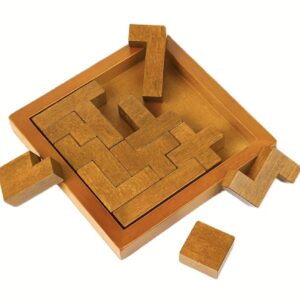 پازل چوبی تحریک‌کننده ذهن شامل پازل‌های منطقی و عددی برای تمرین فکری و تقویت هوش