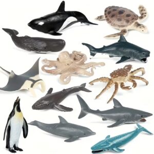 ست ۲۴ تکه مینی مجسمه حیوانات دریایی