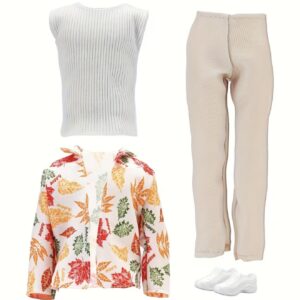 ست عروسک مردانه ۱/۶ برای DIY لباس‌پوشیدن شامل کت جین پرنس، تی‌شرت بلند و لوازم تزئینی لباس