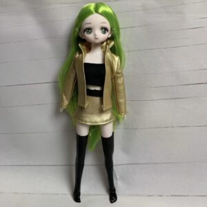 عروسک مد شیک و جذاب با کت چرمی الهام گرفته از انیمه با مفاصل قابل انعطاف، یک فیگور کلکسیونی بامزه و کیوت