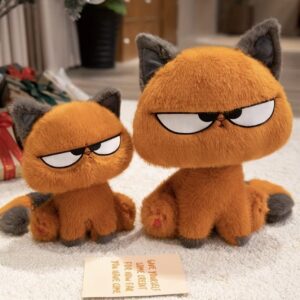 عروسک پولیشی جذاب گربه بامزه شامل بچه‌گربه نارنجی نرم با چشم‌های بزرگ، ساخته شده با کیفیت بالا