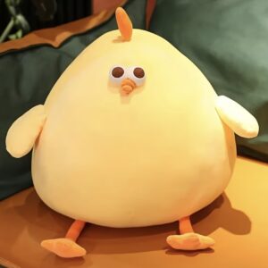 عروسک پولیشی تپل و بامزه مرغ دارای چشم‌های جذاب و قابل بغل کردن