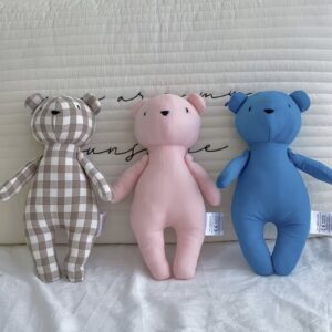 عروسک پولیشی خرس چهارخانه با سبک کره‌ای