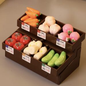 اسباب بازی قفسه نگهداری شبیه‌سازی‌شده مینیاتوری برای میوه‌ها و سبزیجات کوچک