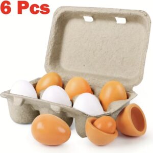 ست ۶ عددی تخم‌مرغ چوبی، اسباب‌بازی