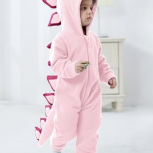 لباس یکسره (وانزی) بچه‌گانه دایناسور با کلاه و دم سه‌بعدی – رامپر نرم