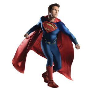 ست کامل لباس سوپرمن گرند هریتیج شامل رومپر، شنل، نماد سینه، کمربند و رویه کفش‌ها