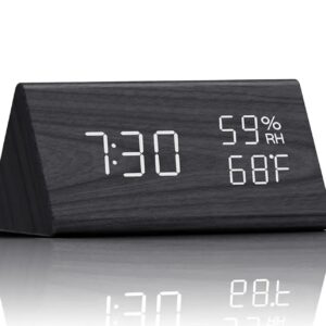 ساعت زنگ‌دار LED مثلثی چوبی