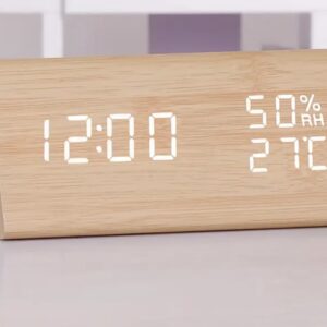 ساعت زنگ‌دار LED مثلثی چوبی