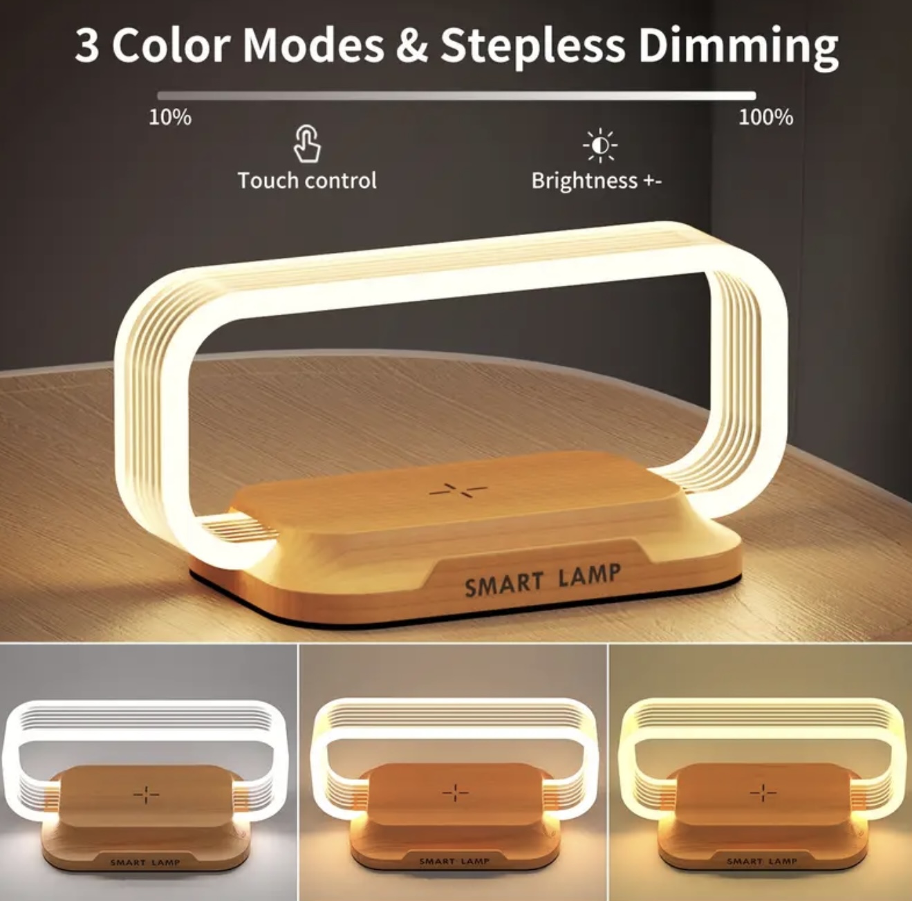 شارژر بیسیم سریع ۱۵ وات با چراغ هوشمند رومیزی - Image 2