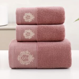 ست ۳ عددی حوله پنبه‌ای خالص با طرح تاج