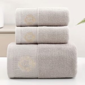 ست ۳ عددی حوله پنبه‌ای خالص با طرح تاج