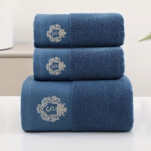 ست ۳ عددی حوله پنبه‌ای خالص با طرح تاج