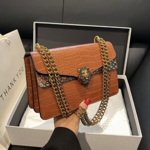 کیف کراس‌بادی زنانه با طرح پوست کروکودیل