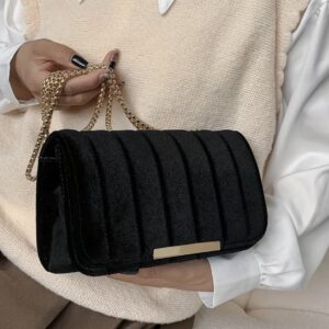 کیف شانه‌ای زنانه مد روز از پارچه مخمل