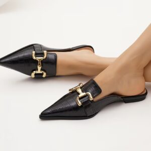 کفش زنانه  با کف تخت و نوک تیز، بدون بند