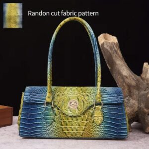 کیف زنانه لوکس  از طرح پوست کروکودیل با قفل پیچشی