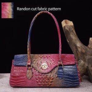 کیف زنانه لوکس  از طرح پوست کروکودیل با قفل پیچشی