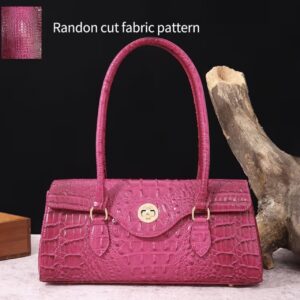 کیف زنانه لوکس  از طرح پوست کروکودیل با قفل پیچشی